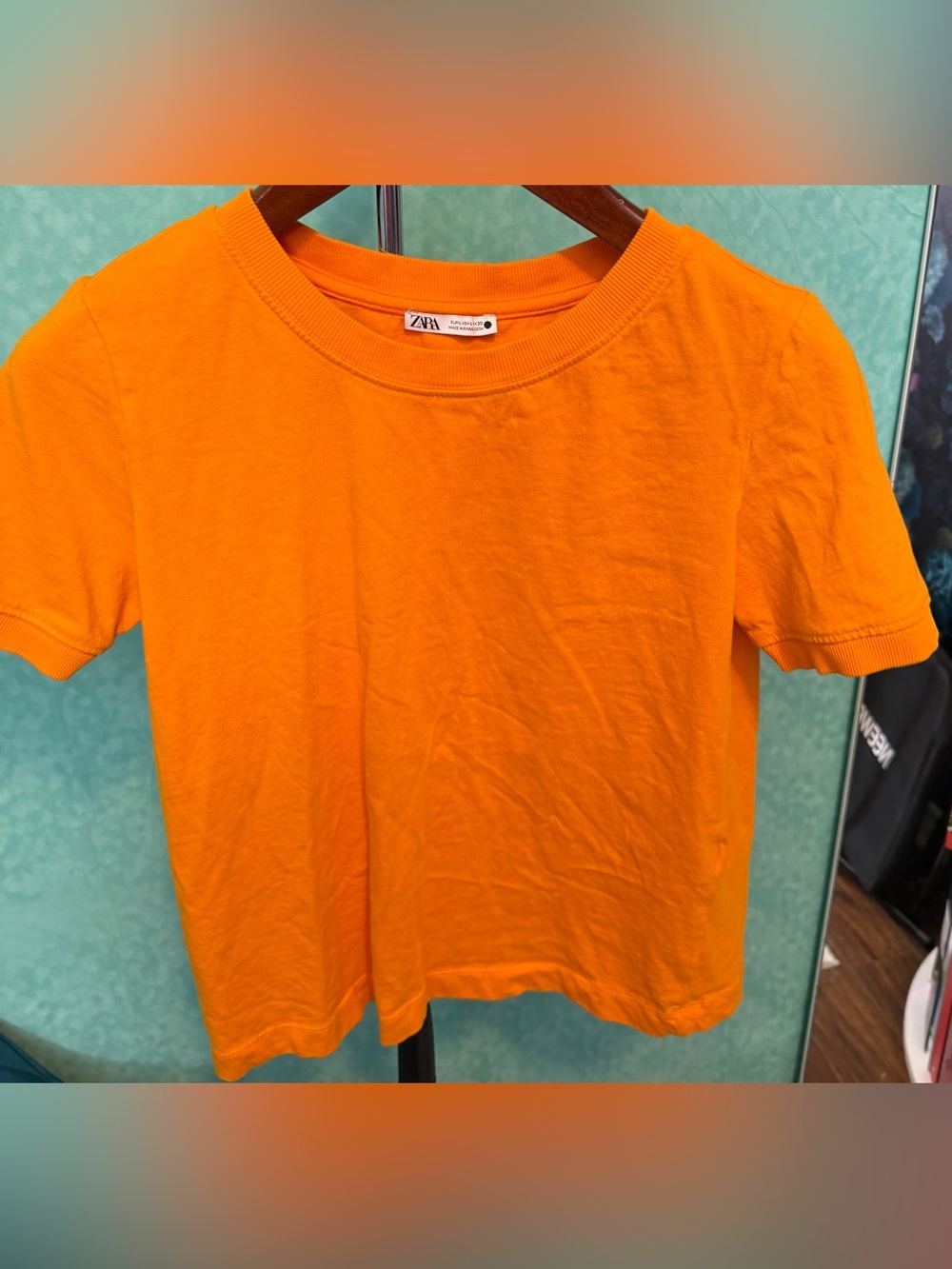 ZARA Bright Orange Short Sleeve Tee